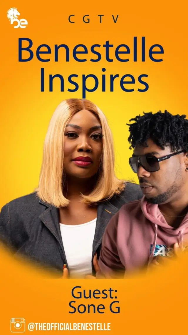 This week on Benestelle Inspires
@theofficialbenestelle 
Sundays at 7pm, Tuesdays at 9pm, Thursdays at 5pm

Gospel Artist @_sone_g

Sone-G is a happy young man who was born with a silver spoon in his mouth. Very focused and driven by what was within him, he accepted Jesus at a young age and stood firm against the distractions of his day that threatened his faith. He shares his trajectory with a certain grace.
