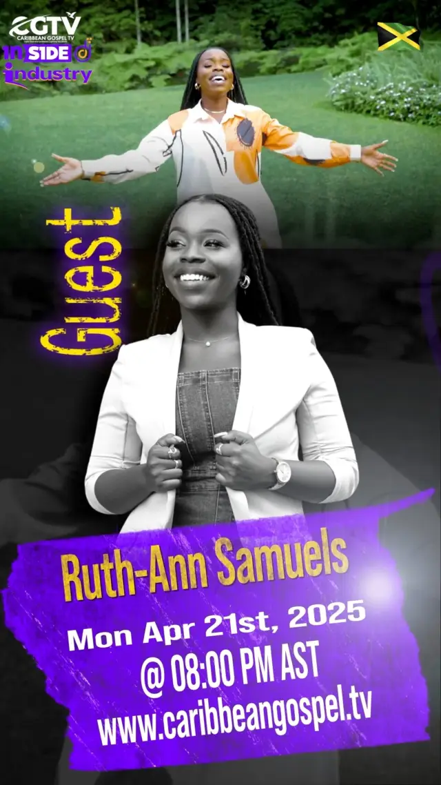 🎤✨ This Week on Inside d' Industry ✨🎤

We’re thrilled to welcome the anointed and powerful voice of Ruth-Ann Samuels — gospel artist, worship leader, and vessel of God’s glory. 🙌🔥

Join us as she shares her musical journey, ministry moments, and the heart behind her sound that’s touching lives across the globe. 💛🎶

Host: @seraiahromero

📺 Don’t miss it!
🗓️ Monday, April 21st, 2025
📍Only on Inside d' Industry

#InsideTheIndustry #RuthAnnSamuels #GospelMusic #KingdomSound #TVSpotlight #WorshipLeader #FaithAndMusic